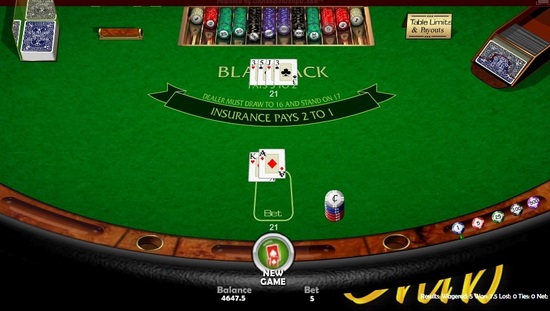Player makes blackjack, dealer draws to 21 but loses the hand